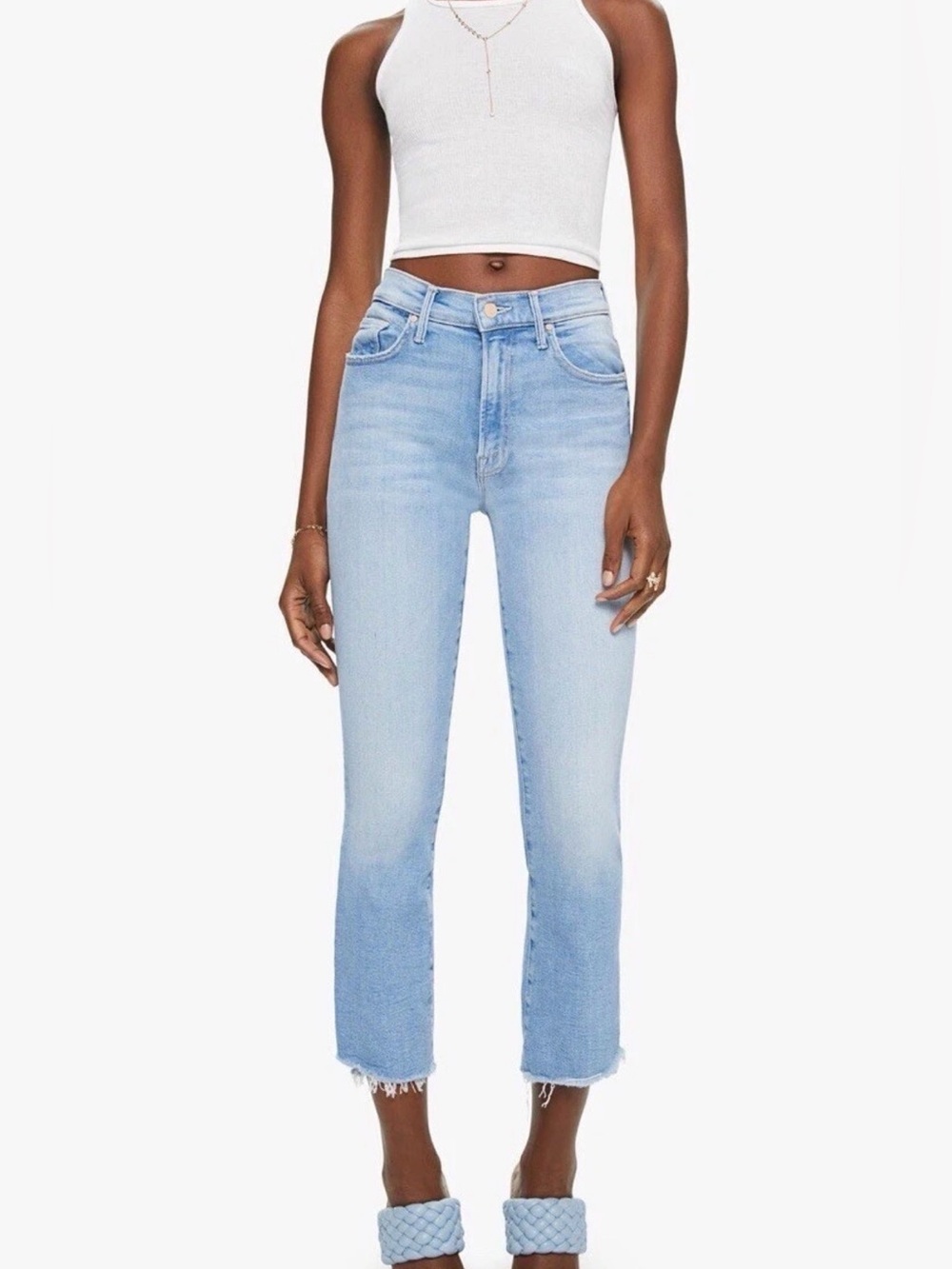 MOTHER Size 28 • The Insider Crop Step Fray High Rise Jeans Limited Edition Wash